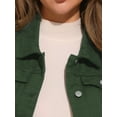 thumbnail image 5 of DARING DIVA Women's Denim Sleeveless Flap Pockets Vest Jacket XS Dark Green, 5 of 5