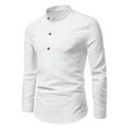 thumbnail image 5 of CEHVOM New Long-Sleeved Solid Color Casual Lapel Button Button Light Business Shirt, 5 of 6