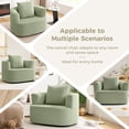 thumbnail image 6 of COOLHUT Swivel Accent Chairs Barrel Chair Oversized, Upholstered Large Round Armchairs with Pillow, Wide Seat Accent Chair, Modern Upholstered Barrel Armchair Living Room, Bedroom, Green, 6 of 10