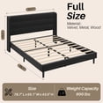 thumbnail image 3 of Frostbloom Full Size Velvet Upholstered Platform Bed Frame with Wingback Headboard, No Box Spring Needed, Black, 3 of 8