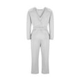 thumbnail image 5 of SDNall Womens Solid Color Round-Neck Elastic Waist Pockets Loose Jumpsuit, 5 of 7