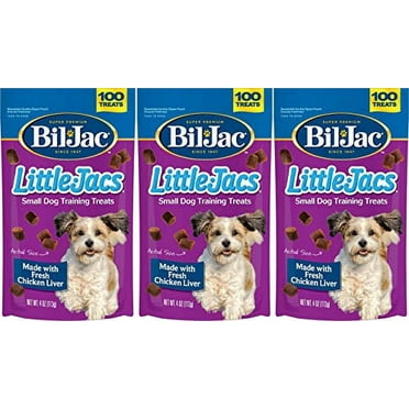 Bil-Jac 3 Pack of Little Jacs Small Dog Training Treats, 4 Ounces Each, Made with Fresh Chicken Liver