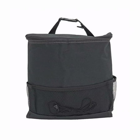 Expanding Seat Bag Car Seat Back Organizer, Auto Seat Multi-Pockets Travel Storage Bag, Storage Bag Cool Wrap Bottle Bag with Mesh Pockets, Black ()