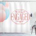 thumbnail image 1 of Ambesonne Saying Shower Curtain, Engagement Text, 69"Wx75"L, Pale Pink and Blue, 1 of 3