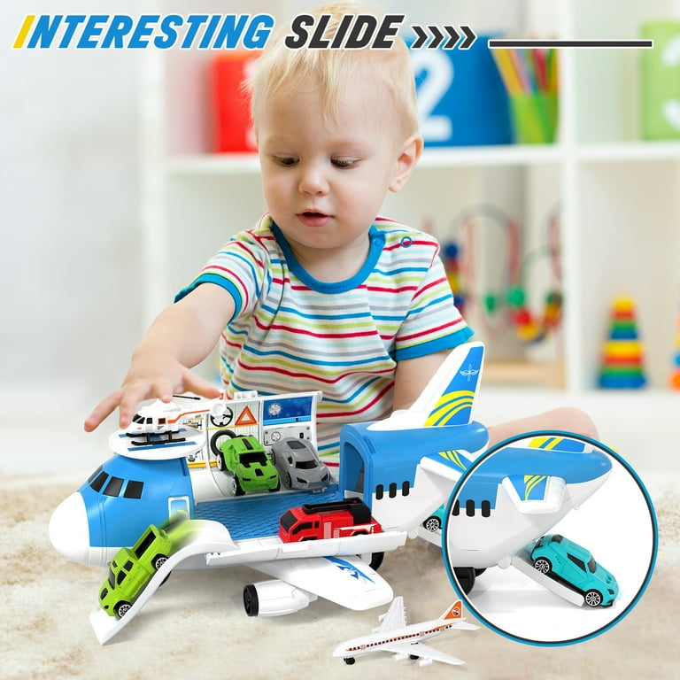 OROLIVING Airplane Toys, Friction-Powered Transport Airplane with