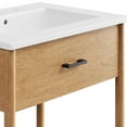 thumbnail image 6 of Sink Vanity Cabinet, White Natural, Wood, Mid Century Hotel Bedroom Bathroom, Modern Contemporary HB36398, 6 of 9