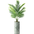 thumbnail image 4 of Artificial Tree in Geometric Pattern Planter, Fake Areca Tropical Palm Silk Tree for Indoor and Outdoor Home Decoration - 66" Overall Tall (Plant Pot Plus Tree), 4 of 5