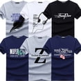 thumbnail image 1 of TEXIWAS-Camiseta ajustada con estampado de marca de moda para hombre, camiseta informal de cuello redondo, camisetas de algodón de talla grande M-5XL, 6 uds., 1 of 4