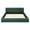 Dark Green, variant on Hassch Upholstered Floor Bed, Queen Size Chenille Fabric Grounded Platform Bed with Padded Headboard and Wood Slats Support, Dark Green