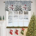 thumbnail image 4 of Gray Christmas Snowman Valances for Windows, 54 x 18in, Xmas Tree Snowflake Rod Pocket Kitchen Valance Curtain Light Filtering Window Treatments for Living Room Bedroom, 1 Panel, 4 of 7