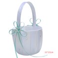 thumbnail image 3 of Billuyoard Cesta de niña de flores de boda de doble corazón, satén blanco, fiesta de boda con diamantes de imitación Kits de decoración para fiestas lago azul, 3 of 6