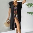 thumbnail image 4 of Summer Women Cover Ups Swimwear Open Front Lace Kimono Cardigan Swimsuit Sheer Coverup Midi Kimono Swimsuit, 4 of 6