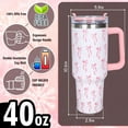 thumbnail image 2 of 40oz Pink Bow Tumbler with Handle Straw and Lid Bow-Knot Travel Coffee Tumbler Cup for Women Friend Holiday Birthday Gift, 2 of 7