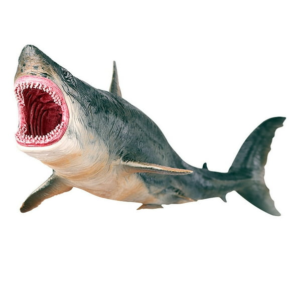 Large Megalodon Shark Toy, Plastic Ocean Animal Figurine, Realistic Sea Monster Toy Figure for Collection Gift, Bath Toy, Cake Topper