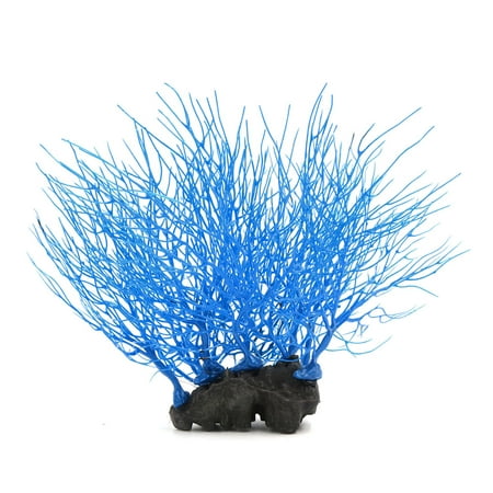 Aqua Fish Tank Blue Coral Decor Ornament With Resin Base