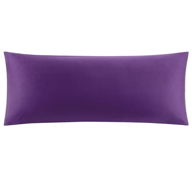 PiccoCasa 100% Cotton Body Pillowcases Soft Zipper Closure Grape 20"x48"