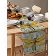 thumbnail image 6 of Vintage Dragonfly Table Runner 90 Inches, Abstract Retro Oil Painting Bed Runner Dresser Scarves Tabletop for Indoor Outdoor Parties/Ceremony/Banquet, 13" x 90", 6 of 8