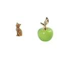 thumbnail image 1 of Estatua de gato, figura decorativa de escritorio, adorno para estante, escultura de fruta artificial, artesanía en cerámica con resina, ideal para reg, 1 of 8