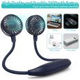thumbnail image 5 of Panergy Portable Neck Fan, Rechargeable Battery Fan, Hands-free Design with 6 Speeds, 360° Adjustable High Flexibility Wearable Fan for Home Office Workout Travel, 5 of 7