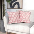 thumbnail image 2 of Pink Pillow Covers 20X20 Inch White Floral Daisy Geometry Decorative Couch Pillow Cases Spring Summer Flower Throw Pillows Set of 2 Farmhouse Home Decor for Room Porch Patio Couch Outdoor, 2 of 6