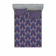 thumbnail image 2 of Mandala Bedding Set with Sheet & Covers, Vibrant Colored Floral Pattern Eastern Style Vintage Art Desin Print, Printed Bedroom Decor 2 Shams, 4 Sizes, Orange Pale Blue Purple, by Ambesonne, 2 of 3