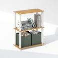 thumbnail image 5 of Furinno Turn-S-Tube 3-Tier Multipurpose Bookcase, Shelf Display Rack with Square Tube, Beech/White, 5 of 6