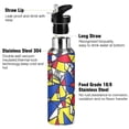 thumbnail image 3 of Yayeee 20oz Insulated Water Bottle Double Wall Stainless Steel with Flip Straw Lid, Art Triangles, 3 of 7
