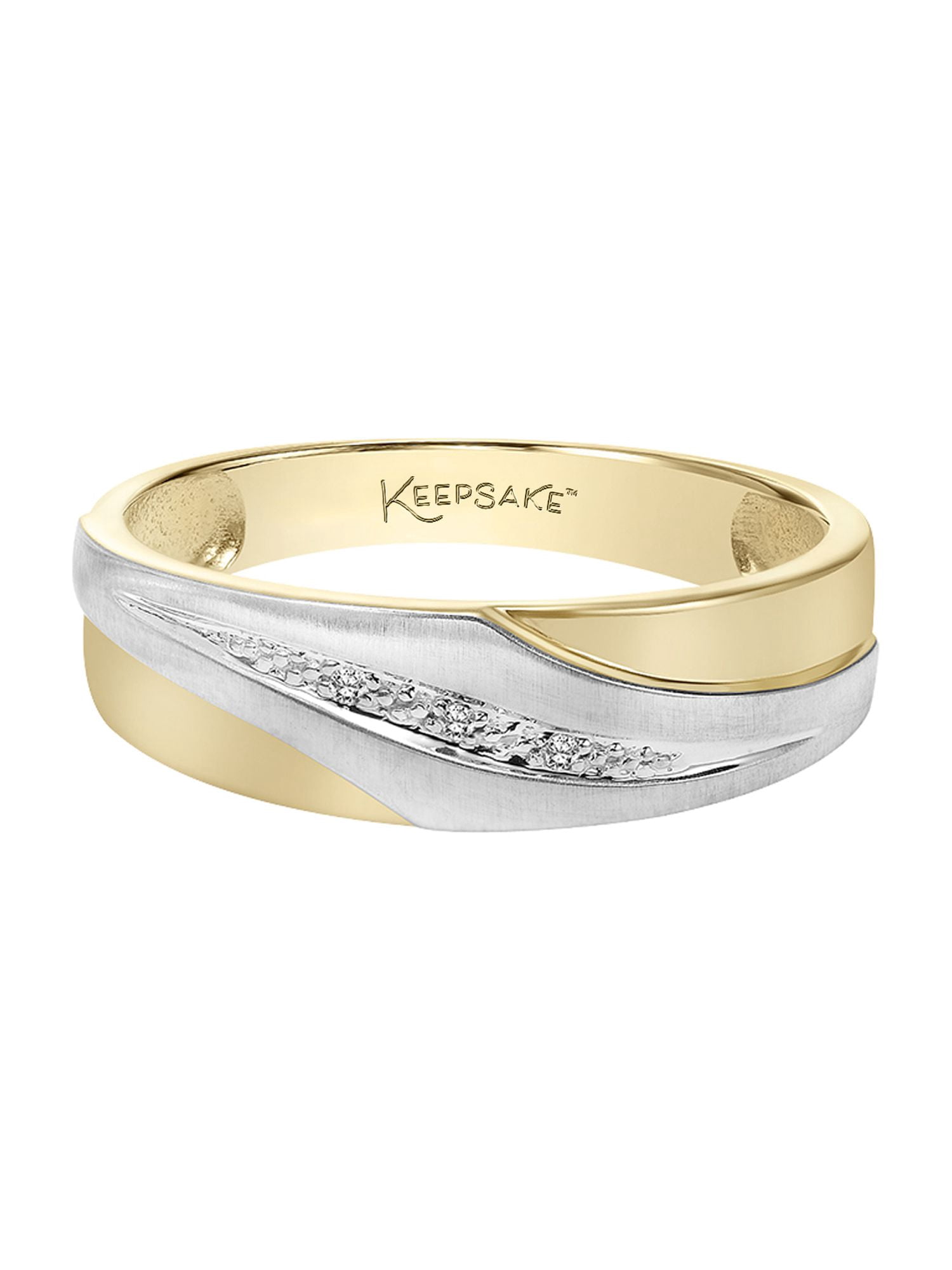 Diamond-Accent 10k Yellow & White "Togetherness" Men's Wedding Band by Keepsake