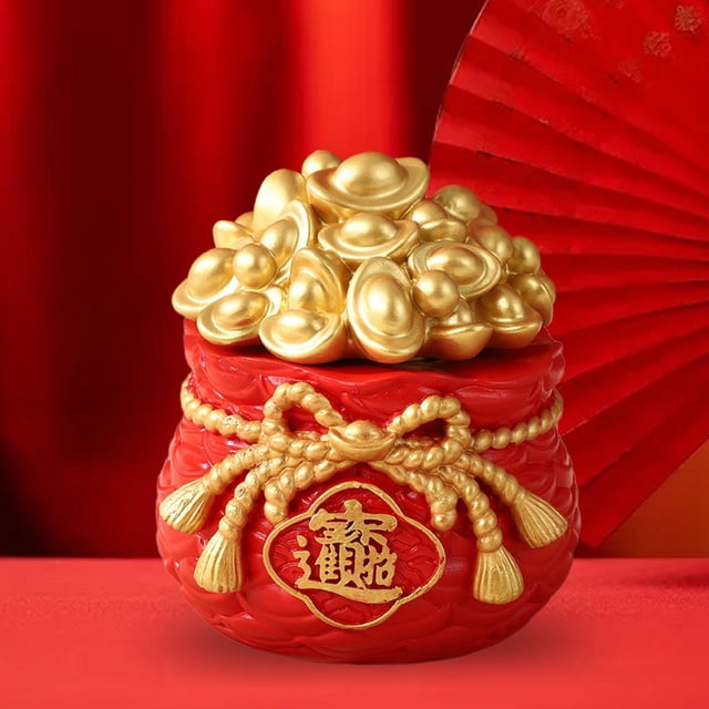Adorno de bolso para el Festival de Primavera, decoración de mesa, estatua de resina decorativa divertida y creativa, decoración Feng Shui para 11 cm x 11 cm x 15 cm
