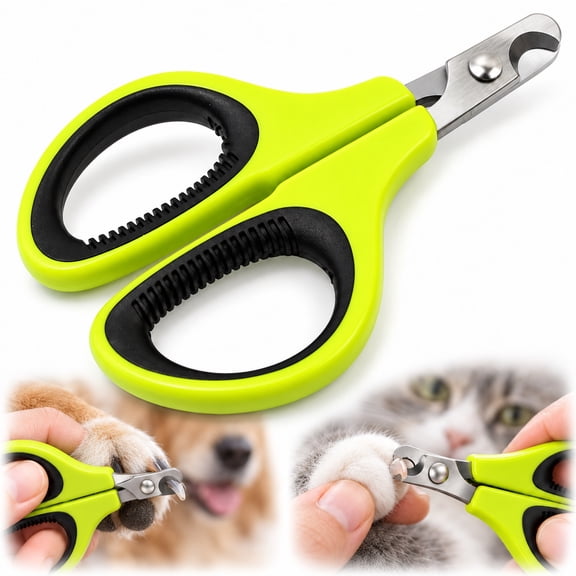 Cat Nail Clipper, Stainless Steel Pet Nail Clippers for Kitten, Puppy, Small Dog, Sharp and Safe Claw Nail Trimmer, Green, 1 Pack