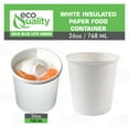 thumbnail image 5 of EcoQuality [50 Count] 26 oz Disposable White Paper Soup Containers - Half Pint Ice Cream Containers, Frozen Yogurt Cups, Restaurant, Microwavable, Take Out, to Go Deli Containers, Recyclable, 5 of 9
