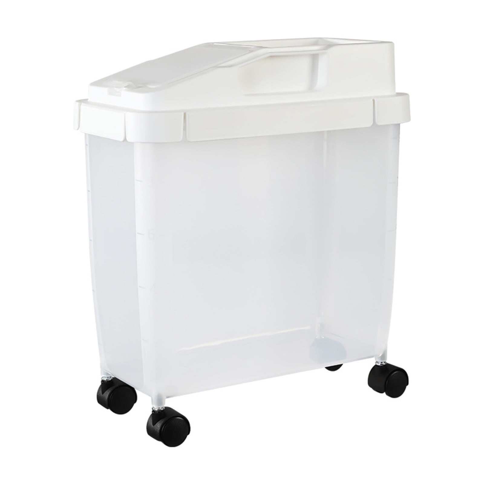 AYktou Food Storage Containers with Lids, Large Airtight 20 LB Rice Storage Boxes with Mobile Roller & Measuring Cup, Pet Food Container Flour Grain Cereal Container Multi-Functional Containers