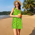 thumbnail image 2 of Horeoi Golf Sport Club Print Women's Sleeveless Dress Cotton-like Flared Hem Deep Side Pockets Above-Knee, 2 of 6