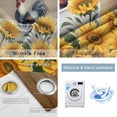 thumbnail image 2 of Bathing Roosters Blackout Curtains for Bedroom, Countryside Sunflower Vintage Burlap Thermal Insulated Kitchen Drapes with Grommets, Light Blocking Window Treatment, 2 Panels 52" x 54", 2 of 7