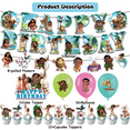 thumbnail image 2 of 38 Pcs For Moana Cartoon Theme Birthday Decorations Party and Favors Essentials - Includes Banner, Cake Topper, 12 Cupcake Toppers, 8 Pulled Flowers, and 16 Balloons for Party Supply Set, 2 of 5