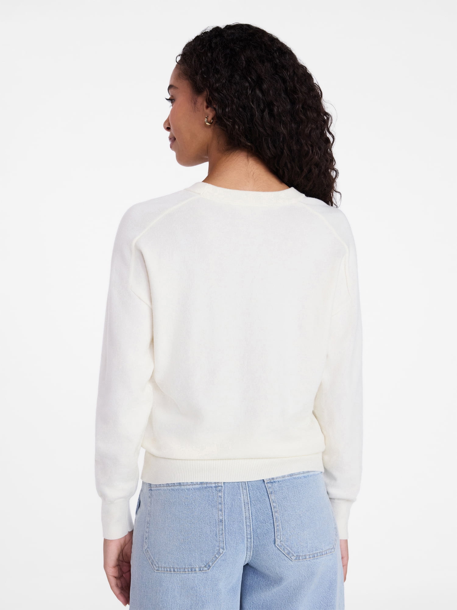 Time and Tru Women's Crewneck Sweater with Long Sleeves, Lightweight, Sizes XS-XXXL