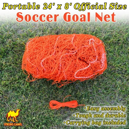 New Portable 24' x 8' Official Size Soccer goal Net Outdoor Football Training Orange