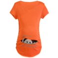thumbnail image 1 of CafePress - Funny Peeking Out Baby August Maternity T Shirt - Maternity Dark T-Shirt, 1 of 1