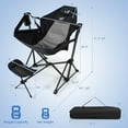 thumbnail image 3 of HYJY Hammock Camping Chair Folding Camping Swinging Chair with Retractable Footrest, Cozy Head Pillow, Carrying Bag, Portable Lightweight Rocking Chair for Camping Fishing Picnic （Black）, 3 of 18