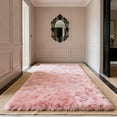 thumbnail image 5 of Ultra-soft plush carpet, 6'×9' pink non-slip long-pile floor rug, suitable for bedroom, living room, home decor, 5 of 6