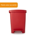 thumbnail image 3 of McKesson Trash Can for Offices, Bathrooms, Kitchens, Step-On Lid - Rectangular, Plastic, Red - 8 gal, 12 in x 15 in x 19 in, 1 Ct, 3 of 11