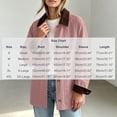 thumbnail image 3 of Qualvora Women's Barn Jacket, Corduroy Collar Button Front Utility Coat, Long Sleeve Patch Pockets Solid Color, Fall Winter Casual Workwear Everyday Wear, Women's Trendy, 3 of 9