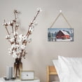 thumbnail image 6 of Winter Wooden Signs Red Cabin Wall Hanging Sign Christmas Home Decor Cabin Wall Sign Decor Party Decor Rustic Reindeer Winter Wall Art Sign for Home Office Door Wall Art 6x12 inches, 6 of 7