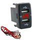 thumbnail image 1 of Riwesomey de coche Puertos USB duales Adaptador de carga con voltímetro digital para grabadora de conducción de tableta de teléfono Automoción decorativa y accesorios Rojo, 1 of 1