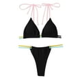 thumbnail image 4 of Jamicy Womens Bathing Suits 2 Piece 2025 New String Ribbed Bikini Sets Brazilian Low Rise Thong Swimsuits for Women Two Piece Bathing Suits, 4 of 7