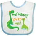 thumbnail image 3 of Inktastic My Nanny Loves Me Grandson Dinosaur Boys Baby Bib, 3 of 4