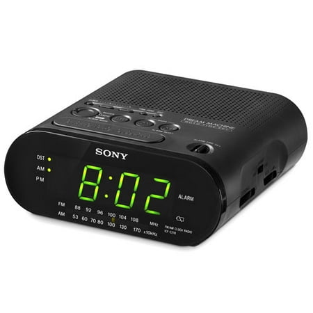 Sony AM/FM Black Clock Radio, ICFC218BK