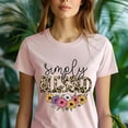 thumbnail image 5 of Simply Blessed Floral Leopard T-Shirt for Women | Inspirational Christian Tee , Heliconia, Size 3XL, 5 of 6