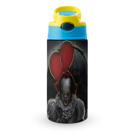 

It Clown Pennywise Kid s Insulated Water Bottle With Straw Vacuum Stainless Steel Cup Leak-Proof Toddler Thermoses Children Water Cup