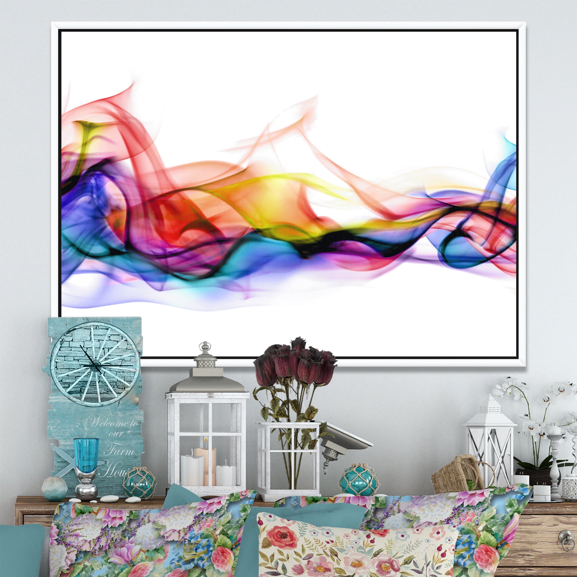 Designart ' Four Seasons Tree ' Floral Art Framed Canvas Print